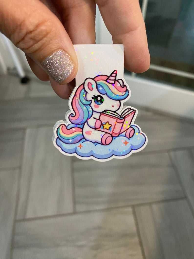 Holographic unicorn magnetic bookmark by Nini