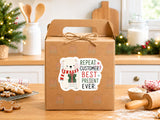 “Repeat Customer? Best Present Ever.” Christmas Packaging Sticker Sheet