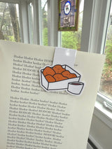 Chicken Nuggets Magnetic Bookmark clipped onto a book page, close up of nugget box and dipping sauce illustration