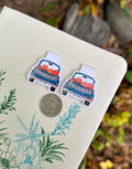Blessed fall pumpkin truck Mini-Marks bookmark, Clear and Holographic laminate side by side