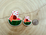 Relaxing Capybara in a Watermelon Tub Magnetic Bookmark