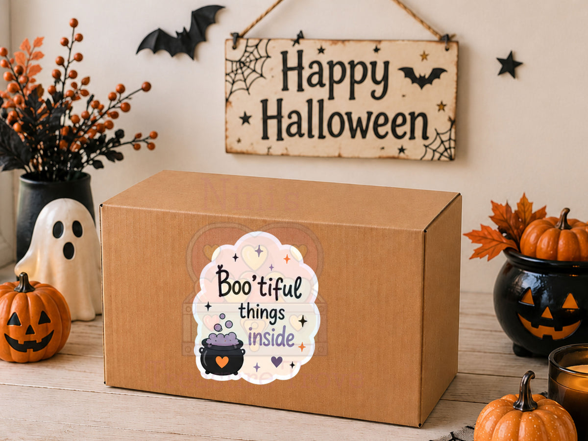 “Boo’tiful Things Inside” Halloween Packaging Sticker Sheet