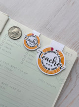 Teacher Appreciation Magnetic Bookmarks, detail
