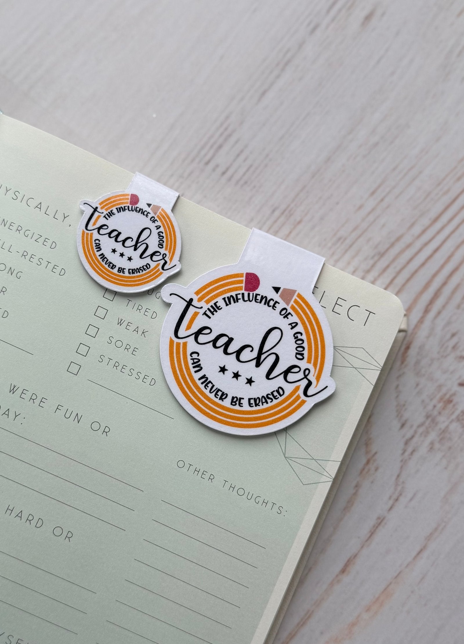 Teacher Appreciation Magnetic Bookmarks, detail
