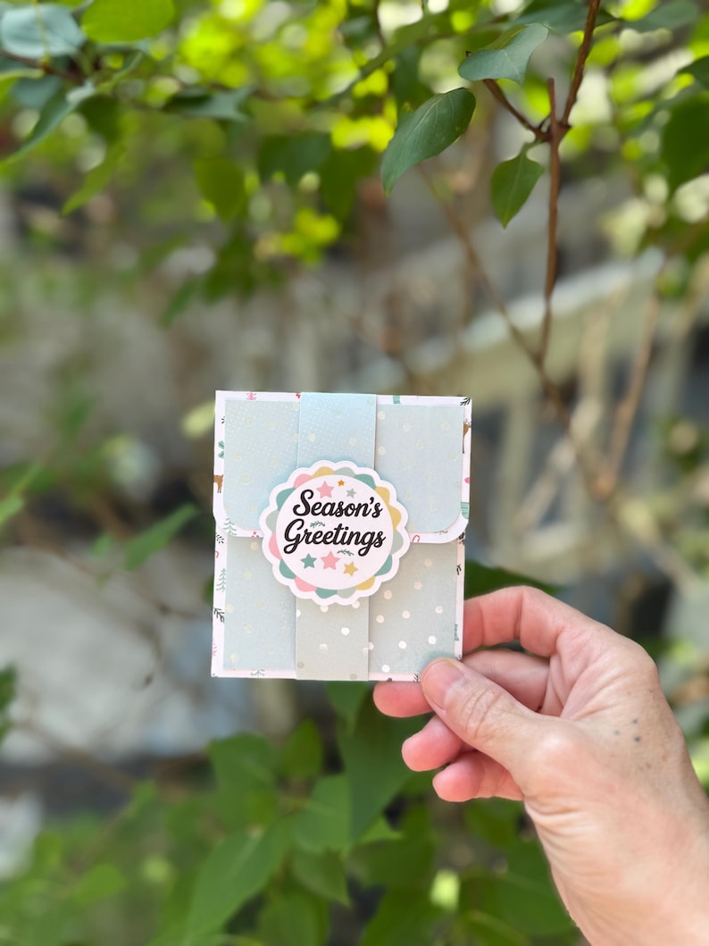 Christmas gift card pocket detail