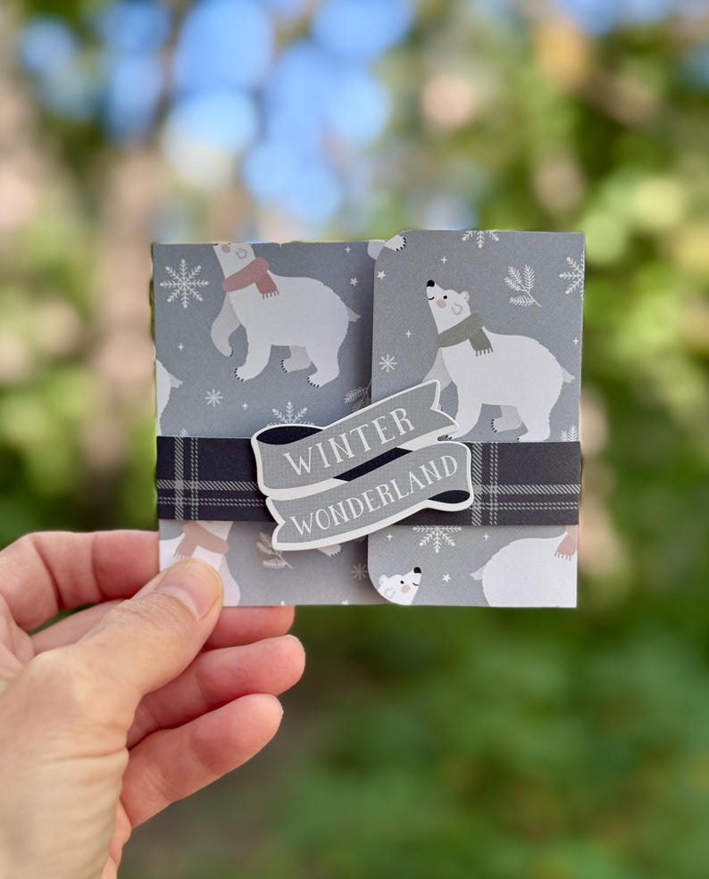 Polar Bear Winter Wonderland gift card holder card