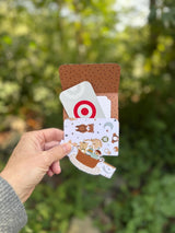 Safari baby boy gift card holder open showing pocket