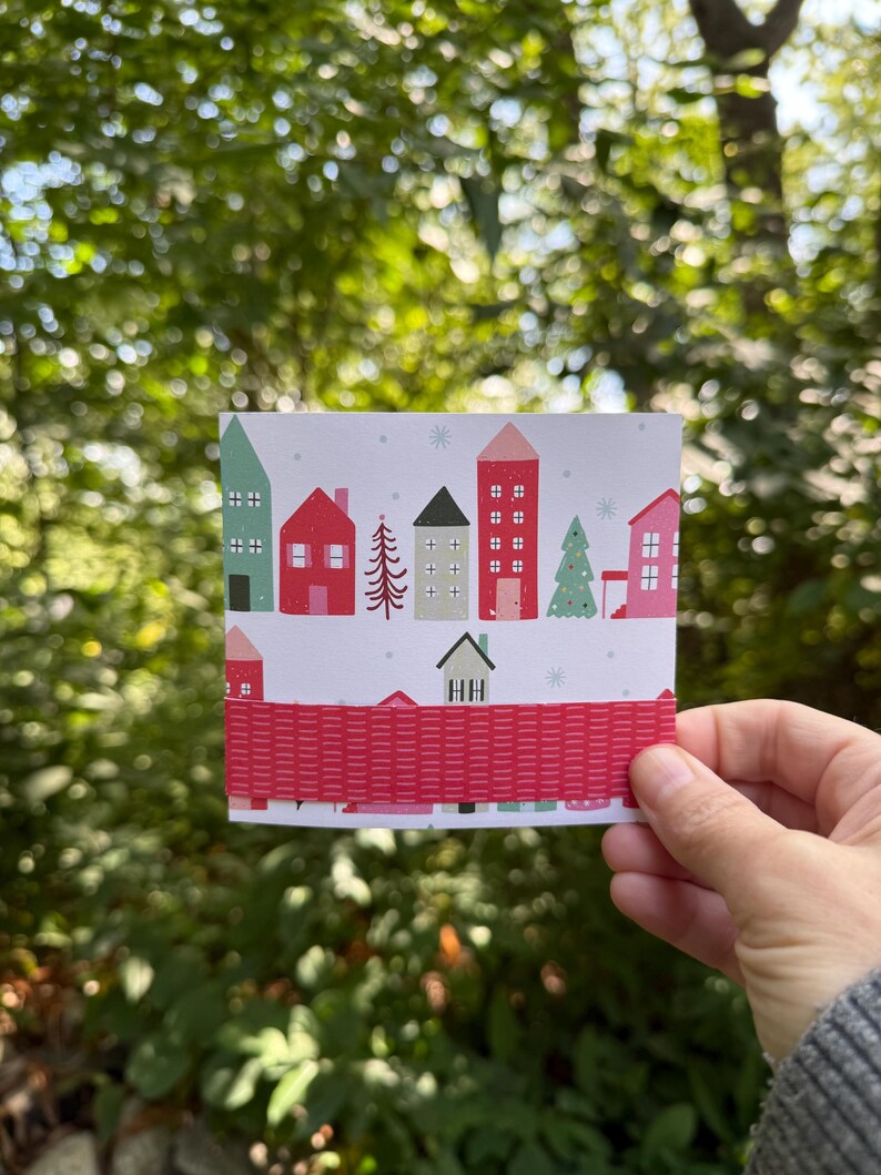 Winter Village pop-up gift card holder card