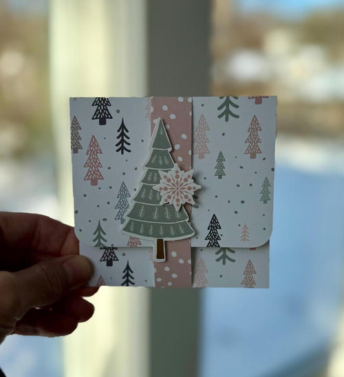 Christmas tree gift card holder card