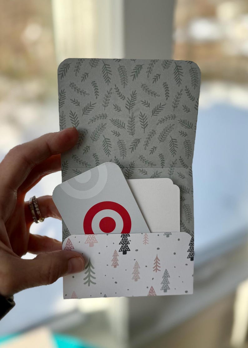 Christmas tree card pocket detail