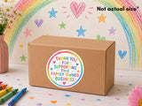 Rainbow crayon sticker design detail