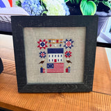 Americana cross stitch framed detail