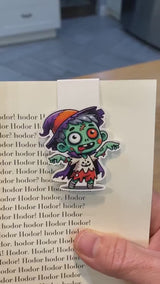Handmade zombie magnetic bookmark video